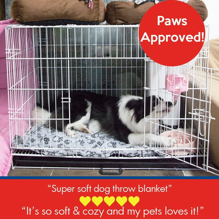 Soft High Quality Pet Blanket Grey Paw