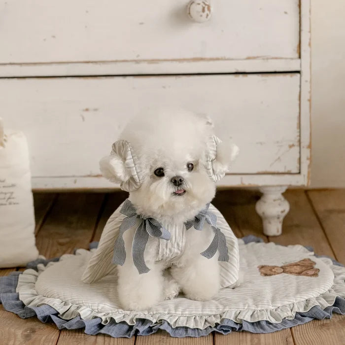 Soft Striped Round Pet Nest Pad