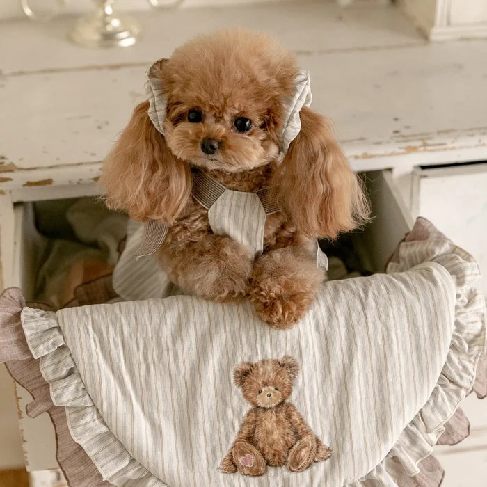 Soft Striped Round Pet Nest Pad