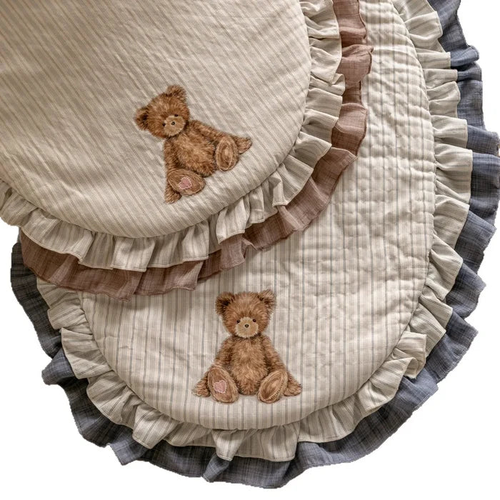 Soft Striped Round Pet Nest Pad