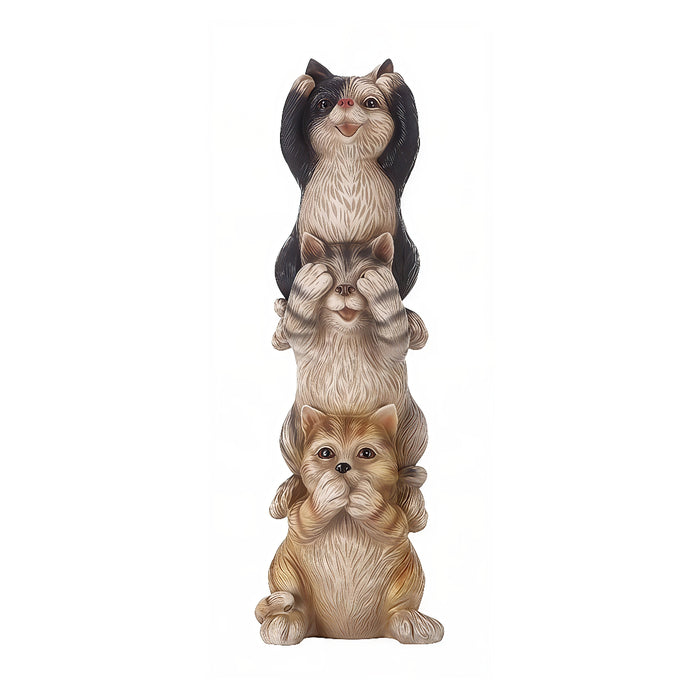 STACKING CATS™ – HEAR / SEE / SPEAK NO EVIL – POLYRESIN STATUE – 75618-C
