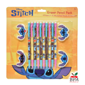 Stitch • Lápiz mecánico 0.7mm (set de 10 + 4 gomas de borrar)