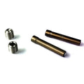 The Sunday Chain Tensioner Kit, featuring two small threaded bolts and two cylindrical metal rods for integrated tensioners on Sunday frames, is displayed on a white surface.