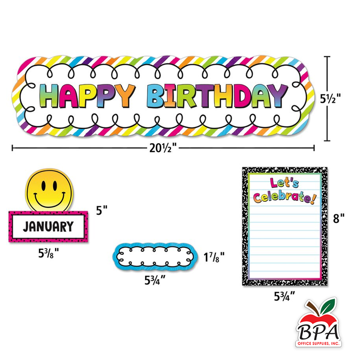 Teacher Created Resources • Mini Set-decorativo "Brights 4Ever - Happy Birthday"