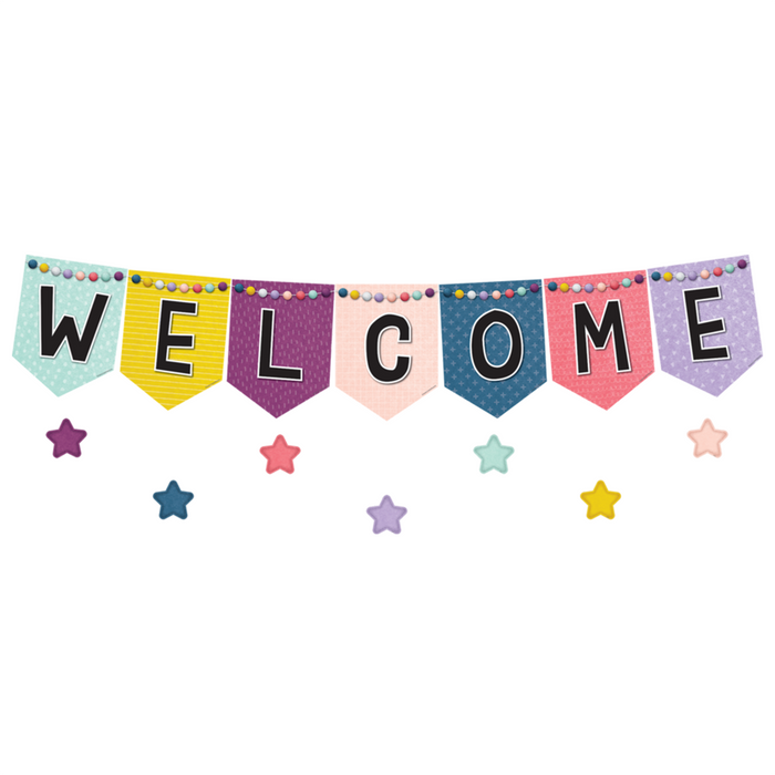 Teacher Created Resources •  Set decorativo "Oh Happy Day - Pennants Welcome"
