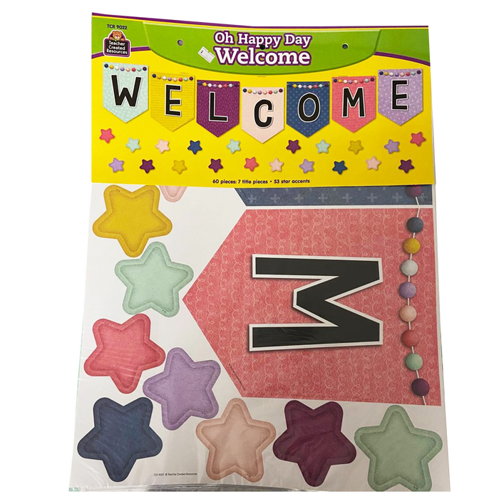 Teacher Created Resources •  Set decorativo "Oh Happy Day - Pennants Welcome"