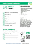 Weekly Car/Vehicle Cleaning Checklist